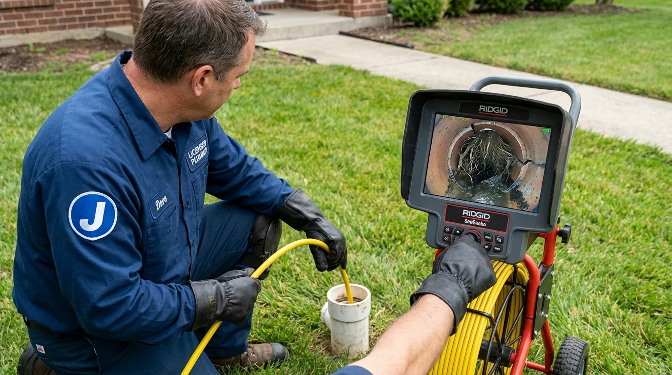 Sewer camera inspection being performed by Johns Plumbing LLC in Malibu