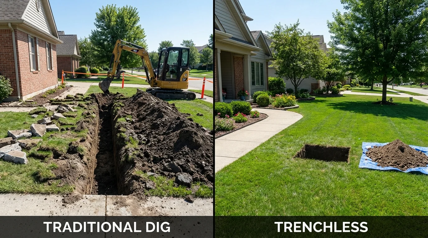 Trenchless sewer repair with minimal yard damage versus traditional excavation in Malibu, CA